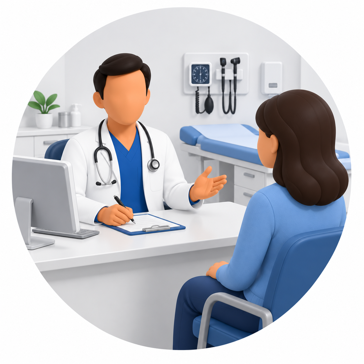 Consulta médica en clínica moderna